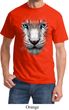 Mens White Tiger Shirt Big White Tiger Face Tee T-Shirt