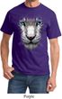 Mens White Tiger Shirt Big White Tiger Face Tee T-Shirt