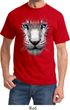 Mens White Tiger Shirt Big White Tiger Face Tee T-Shirt