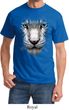 Mens White Tiger Shirt Big White Tiger Face Tee T-Shirt