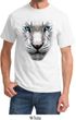 Mens White Tiger Shirt Big White Tiger Face Tee T-Shirt