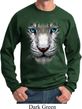 Mens White Tiger Sweatshirt Big White Tiger Face Sweat Shirt