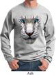 Mens White Tiger Sweatshirt Big White Tiger Face Sweat Shirt