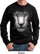 Mens White Tiger Sweatshirt Big White Tiger Face Sweat Shirt