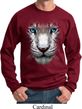 Mens White Tiger Sweatshirt Big White Tiger Face Sweat Shirt