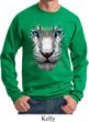 Mens White Tiger Sweatshirt Big White Tiger Face Sweat Shirt
