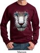 Mens White Tiger Sweatshirt Big White Tiger Face Sweat Shirt