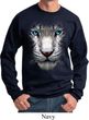 Mens White Tiger Sweatshirt Big White Tiger Face Sweat Shirt