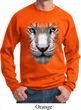Mens White Tiger Sweatshirt Big White Tiger Face Sweat Shirt