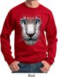 Mens White Tiger Sweatshirt Big White Tiger Face Sweat Shirt