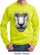 Mens White Tiger Sweatshirt Big White Tiger Face Sweat Shirt