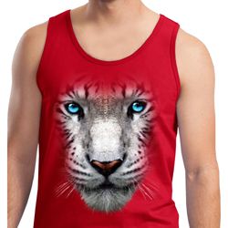 Mens White Tiger Tanktop Big White Tiger Face Tank Top Mens White Tiger Tanktop Big White Tiger Face Tank Top