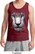 Mens White Tiger Tanktop Big White Tiger Face Tank Top