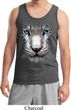 Mens White Tiger Tanktop Big White Tiger Face Tank Top