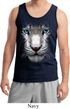 Mens White Tiger Tanktop Big White Tiger Face Tank Top
