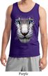 Mens White Tiger Tanktop Big White Tiger Face Tank Top