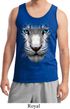 Mens White Tiger Tanktop Big White Tiger Face Tank Top
