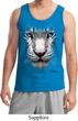 Mens White Tiger Tanktop Big White Tiger Face Tank Top