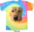 Mens Yellow Lab Shirt Big Yellow Lab Face Eternity Tie Dye T-shirt