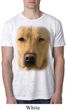 Mens Yellow Lab Shirt Big Yellow Lab Face White Burnout T-Shirt