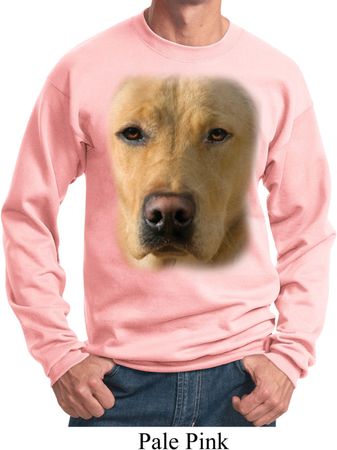 Mens Yellow Lab Sweatshirt Big Yellow Lab Face Sweat Shirt