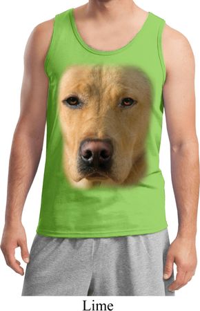 Mens Yellow Lab Tanktop Big Yellow Lab Face Tank Top