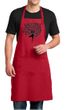 Mens Yoga Apron Black Tree Pose Full Length Apron with Pockets