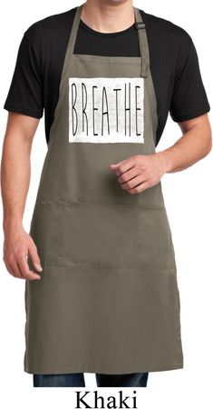 Mens Yoga Apron Breathe Full Length Apron with Pockets
