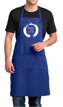 Mens Yoga Apron Enso Happiness Full Length Apron with Pockets