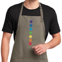 Mens Yoga Apron Glowing Chakras Full Length Apron with Pockets