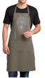 Mens Yoga Apron Grey Bodhi Tree Full Length Apron with Pockets