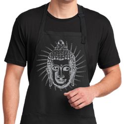Mens Yoga Apron Iconic Buddha Full Length Apron with Pockets