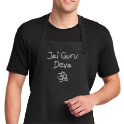 Mens Yoga Apron Jai Guru Deva Full Length Apron with Pockets