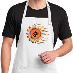 Mens Yoga Apron Ohm Sun Full Length Apron with Pockets