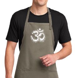 Mens Yoga Apron OM Tie Dye Full Length Apron with Pockets