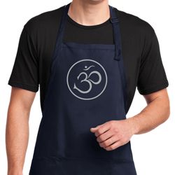 Mens Yoga Apron Thin OM Full Length Apron with Pockets