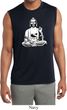 Mens Yoga At Peace Buddha Dry Wicking Sleeveless Shirt