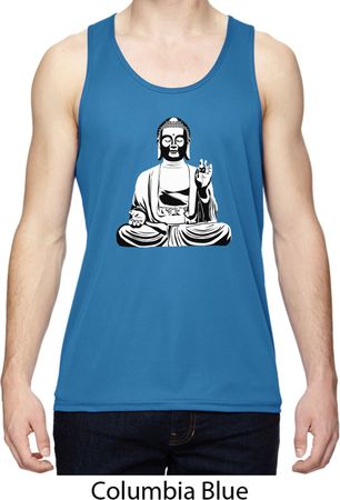 Mens Yoga At Peace Buddha Dry Wicking Tank Top