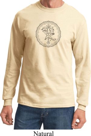 Mens Yoga Circle Ganesha Black Print Long Sleeve
