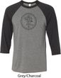 Mens Yoga Circle Ganesha Black Print Raglan Shirt