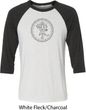Mens Yoga Circle Ganesha Black Print Raglan Shirt