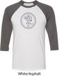 Mens Yoga Circle Ganesha Black Print Raglan Shirt
