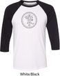 Mens Yoga Circle Ganesha Black Print Raglan Shirt