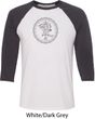 Mens Yoga Circle Ganesha Black Print Raglan Shirt