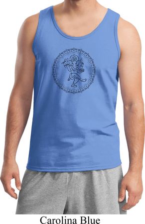 Mens Yoga Circle Ganesha Black Print Tank Top