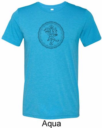 Mens Yoga Circle Ganesha Black Print Tri Blend T-shirt