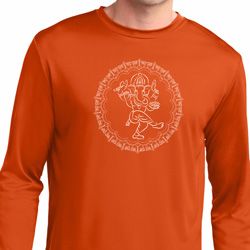 Mens Yoga Circle Ganesha White Print Dry Wicking Long Sleeve Mens Yoga Circle Ganesha White Print Dry Wicking Long Sleeve