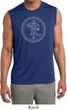 Mens Yoga Circle Ganesha White Print Dry Wicking Sleeveless Shirt