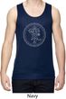 Mens Yoga Circle Ganesha White Print Dry Wicking Tank Top