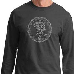 Mens Yoga Circle Ganesha White Print Long Sleeve Mens Yoga Circle Ganesha White Print Long Sleeve